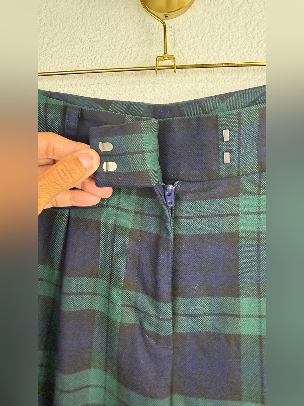 Brooks Brothers Tartan Plaid Wide Leg Trousers Pants Size 4 - Picture 6 of 13